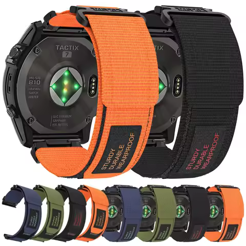 22mm 26mm Nylon Watch Strap For Garmin Tactix 7 AMOLED Delta Bravo Quickfit Band For Quatix 7 7X 6 5