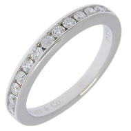 蒂芬妮 (Tiffany & Co.) 槽鑲戒指， 5號，半鑽，Pt950 鉑金 x 鑽石，約 3.3 克，女士款 [二手]