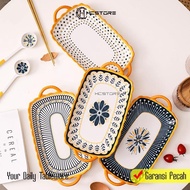 Yasa.store1 HCSTORE 30cm rectangular plate, European style, heat resistant, ceramic fish