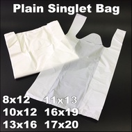 ±250g White Singlet Bag Plain Plastic Bag 8x12 10x12 11x13 13x16 16x19 17x20 250g 400g Plastik Bag P