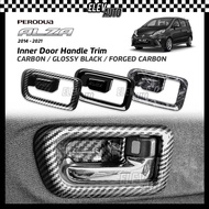 Perodua Alza 2014-2021 Inner Door Handle Trim Carbon Fiber Black Interior Accessories