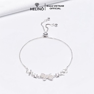 Lắc tay bạc nữ HELINO dây rút nơ đính đá xinh xắn V20