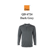 SUNBEAR.com.my Oren Sport QD6724 Dark Grey CoolFit Quick Dry Long Sleeve Polo Polyester Microfiber E