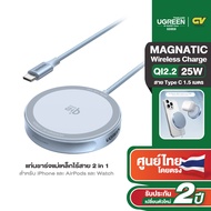 UGREEN Magnetic Wireless Charger 25W สำหรับ iPhone/Type-C 1.5m ชาร์จไร้สายแบบแม่เหล็ก รุ่น 55959