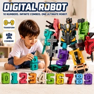 Kids Numbers Robot Transformers Toys 0~9 Number Transforming Combination Robot Toys For Kids Gift