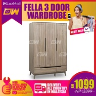 Fella 3 Door Wardrobe / Cloth Storage Cabinet / Swing Door Cabinet / Almari Kayu / Almari Baju L1330