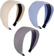 BEGOOD 3Pcs Wide Headbands for Women, Large Head Bands for Women's Hair,Non-slip Thick Headbands wit