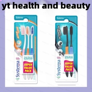 SYSTEMA ACTIVATED CHARCOAL TOOTHBRUSH (VALUE PACK) / SYSTEMA ACTIVE CLEAN TOOTHBRUSH (VALUE PACK)
