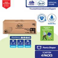 Dr. P Value Pants Level 6 Box Adult Diaper M15/ L15/ XL15 (4 Packs) - 2x Skin Protection with Quick 