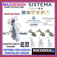 ∈ ◱ ◐ SISTEMA ITALY FR92 SUS304 WATER RESISTANT CONCEALED HINGES