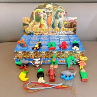 Cartoon Mountain Sea Classic Animal Keychain Pendant PVC Wooden Stick Man Wearing Shoes Shark School