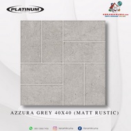 Keramik Lantai Platinum 40x40 Azzura Grey Matt Rustic Kasar