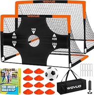 Kids Soccer Goals for Backyard Set of 2, 6x4 ft Portable Toddler Soccer Goal Training Equipment with