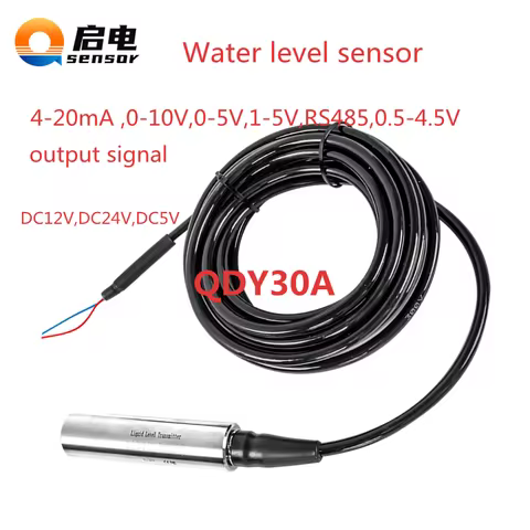 12-24VDC Water Liquid Level Sensor Integrate Level Transmitter Input Type Water Level Sensor 4-20ma 