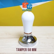 Tamper 58 mm - Tamper 58mm Lightweight Aluminum White Coffee Press L-Beans
