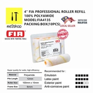 4 INCH (BOX 10 PCS) FIA GOLDEN STRIPE 100% POLYAMIDE ROLLER REFILL SUPER QUALITY FOR WALLS (FIA4135)