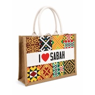 Borneo Style Woven Tote Bag - borneo motifs