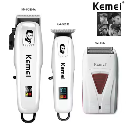 Kemei KM-PG809A KM-PG232 LCD USB Charging Hair Clipper Adjustable Professional Cutting Machine KM-33