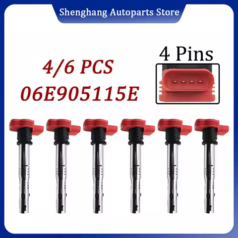 4/6pcs Ignition Coil For Audi A4 A5 A6 A7 A8 Q5 Q7 Porsche Cayenne Panamera VW Touareg 07-18 06E9051
