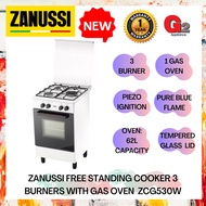 ZANUSSI (Send By Lorry+Authorised Dealer)FREE STANDING COOKER 3 BURNERS WITH GAS OVEN ZCG530W - ZANU