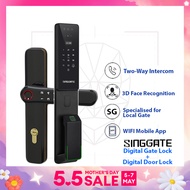 SINGGATE [Bundle] Ultra Slim 3D Face Recognition Digital Door Lock + Biometrics Digital Gate Lock | FR057 + FM021