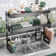 Stainless Steel Sink Dish Rack Kitchen Dish Drainer Rak Pinggan Rak Dapur