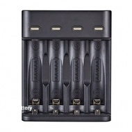 A Smart 4-Slot USB AA/AAA Battery Charger, High Current Fast Charging, Green LED Full-Charge Indicat