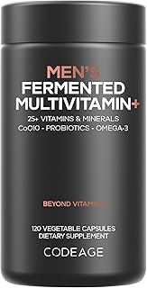 Men’s Daily Multivitamin, 25+ Vitamins & Minerals, Fermented, Organic Whole Foods, Probiotics Supple