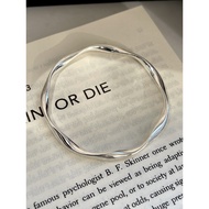 Send Girlfriend Niche Fashion All-Match Bracelet Mobius Cool Wind Ring Young Bracelet Pure Silver 99