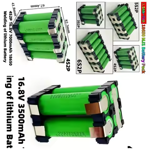 7Ah 3s2p 4s2p 5s2p 6s2p 18650 Battery Pack 7.4V to 25.2V 18650 MJ1 Battery 7000MAh for 18V Screwdriv