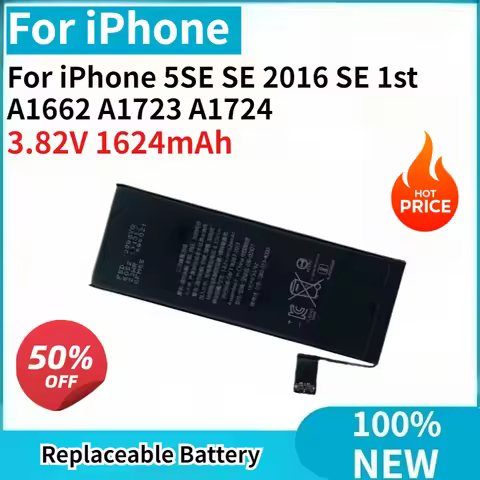 For iPhone 5SE SE 2016 SE 1st A1662 A1723 A1724 Replaceable Battery Mobile Phone Battery 3.82V 1624m