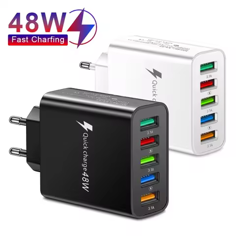 48W USB Charger Fast Charging QC3.0 Wall Charger Adapter For iPhone 14 13 Samsung Xiaomi Mobile Phon