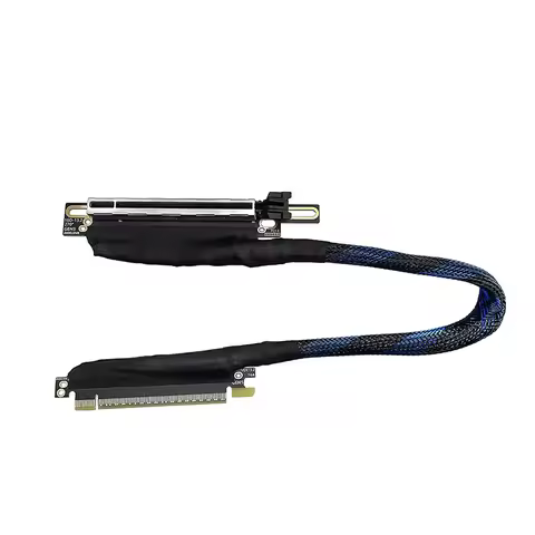 PCIe 5.0 X16 Graphics Card Extension Cable Silver Plated Adapter Wire 270 180 Degree GEN5 Lossless G