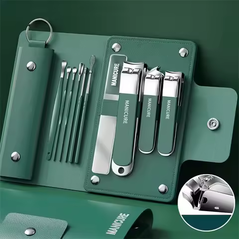 "Travel-Friendly" 10-Piece Professional Nail Clippers Set Stainless Steel Manicure & Pedicure Kit Wi