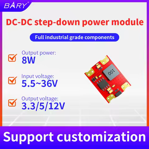 DM02-36 DC-DC Buck Power Supply Module 5.5V~36V To 3.3V 5V 9V 12V 24V 3A 8W High Current Power Suppl