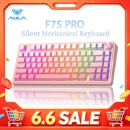 AULA F75 Pro Sillent Mechanical Keyboard 75% 80 Key Tri-Mode RGB Hot-swap Quiet Switch Office Essent