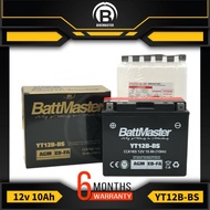 BATTMASTER 12V 10AH CCA165 Motorcycle Battery YT12B-BS (6 Months Warranty)