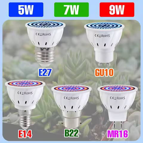 E27/E26 LED Grow Light Bulb E14 Full Spectrum Indoor Flower Potted Plant Grow Box Cultivation Lamp G