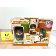 Rare Sylvanian Families Pizza delivery set Hedgehog new Brand