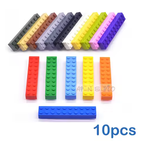 10pcs DIY Building Blocks Thick Bricks 2x10 Dots 16Color Educational Creative Compatible With Brand 