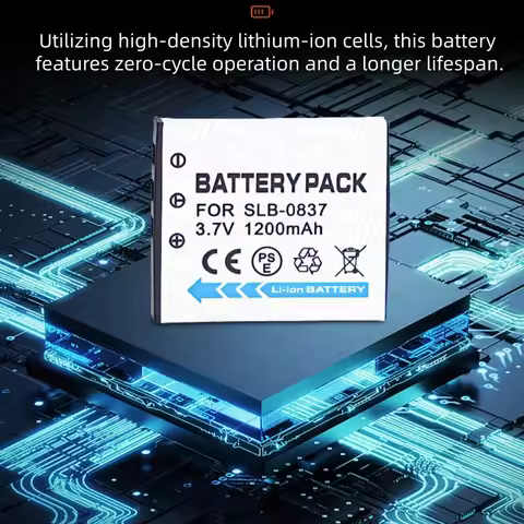 3.7V 1200mAH SLB-0837 battery suitable for Samsung camera i5 i6 L73 L50 L60 NV3 NV5 NV7
