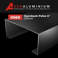 Jual Aluminium Open Back Polos Profile 0560 kusen 4 inch - CA Murah