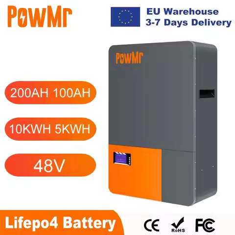 EU Stock PowMr 400AH 200AH 100AH Lithium Battery 48V 20KWH 10KWH 5KWH Energy Solar LiFePO4 Battery 6