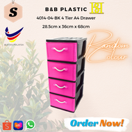 ◾Random Color◾4014-02-BK / 4014-03-BK / 4014-04-BK 2 Tier - 4 Tier A4 Drawer - B&B Plastic