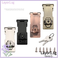 LAYOR1 Keyed Hasp Lock Home Security Cupboard Punch-free Burglarproof Cabinet