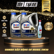 [ Combo bảo dưỡng ] 2 Bình nhớt động cơ Mobil Super 5w30 (4 Lít) + Súc động cơ Castrol