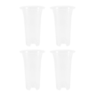 5 Inch 8Pcs Clear Flower Pot Planter Plastic Orchid Pot with Holes Tall Plant Pots for Home Flower S