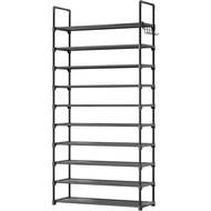 Rak Kasut Kitsure untuk Almari - Penyusun Kasut 10 Tingkat dengan Rak Cangkuk, Rak Kasut Berkapasiti