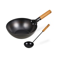 Pearl Life台灣製單柄鐵炒鍋(附勺)26cm HC-286 445W x 260D x 145Hmm - 黑色