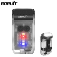 BORUiT V15 LED Keychain Flashlight TypeC Rechargeable Torch with Clip&Magnet